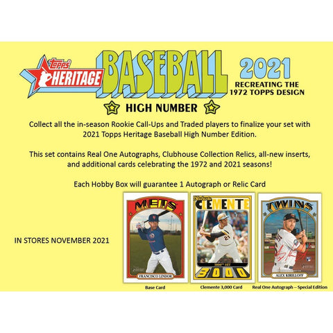 2021 TOPPS HERITAGE HIGH NUMBER BASEBALL HOBBY BOXES