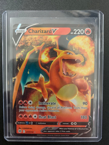 2022 POKEMON SW & SH BRILLIANT STARS CHARIZARD V RARE HOLO - 017/172