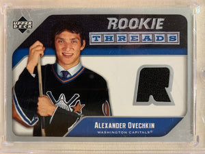 2005-06 UPPER DECK HOCKEY #RT-AO WASHINGTON CAPITALS - ALEXANDER OVECHKIN ROOKIE THREADS CARD RAW