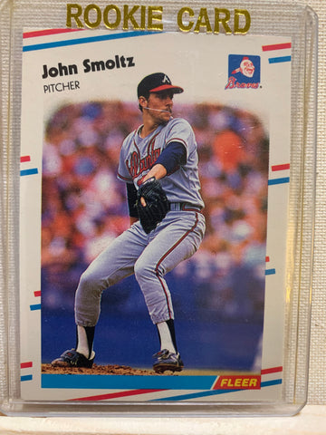 1988-89 FLEER BASEBALL UPDATE #U-74 - JOHN SMOLTZ ROOKIE CARD RAW