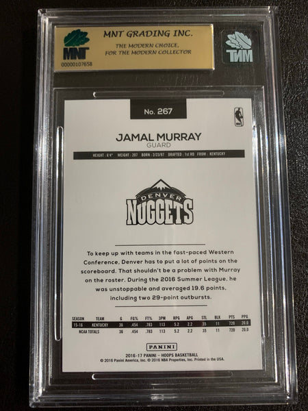 2016-17 PANINI HOOPS BASKETBALL #267 DENVER NUGGETS - JAMAL MURRAY ROOKIE CARD GRADED MNT 9.0 MINT