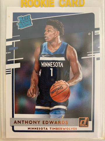 2020-2021 PANINI DONRUSS NBA BASKETBALL #201 MINNESOTA TIMBERWOLVES - ANTHONY EDWARDS DONRUSS RATED ROOKIE CARD