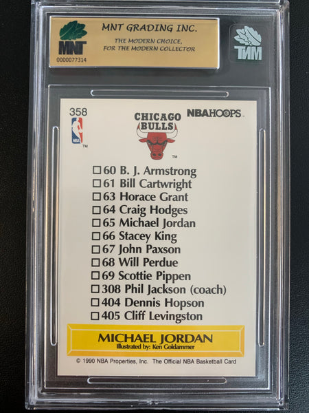 1990-91 NBA HOOPS BASKETBALL #358 - MICHAEL JORDAN CHICAGO BULLS CHECKLIST GRADED MNT 9.0 MINT