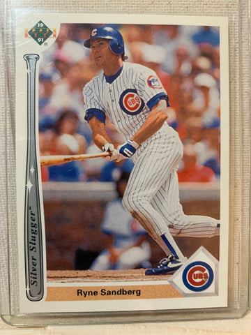 1991-92 UPPER DECK BASEBALL #SS8 - RYNE SANDBERG SILVER SLUGGER CARD RAW