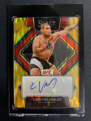 2022 PANINI PRIZM UFC # SG-CVL - CAIN VELASQUEZ GOLD PARALLEL PRIZM AUTO NUMBERED 04/10