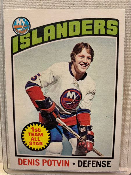 1976-77 O-PEE-CHEE HOCKEY #170 NEW YORK ISLANDERS - DENIS POTVIN CARD RAW