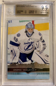 2014-15 UPPER DECK HOCKEY #478 TAMPA BAY LIGHTNING - ANDREI VASILEVSKIY ROOKIE CARD GRADED BGS 9.5 GEM MINT