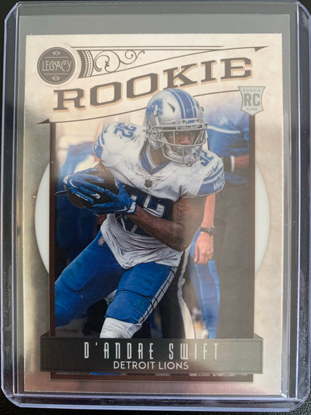 2020 PANINI CHRONICLES LEGACY FOOTBALL #208 DETROIT LIONS - D'ANDRE SWIFT ROOKIE CARD