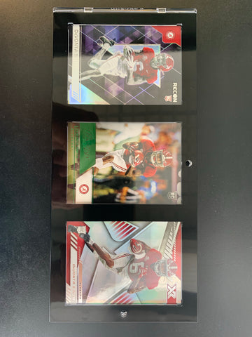 2021 CHRONICLES DRAFT PICKS FOOTBALL - DEVONTA SMITH ROOKIE CARD COLLECTION (3) / COMES WITH 1-TOUCH DISPLAY CASE