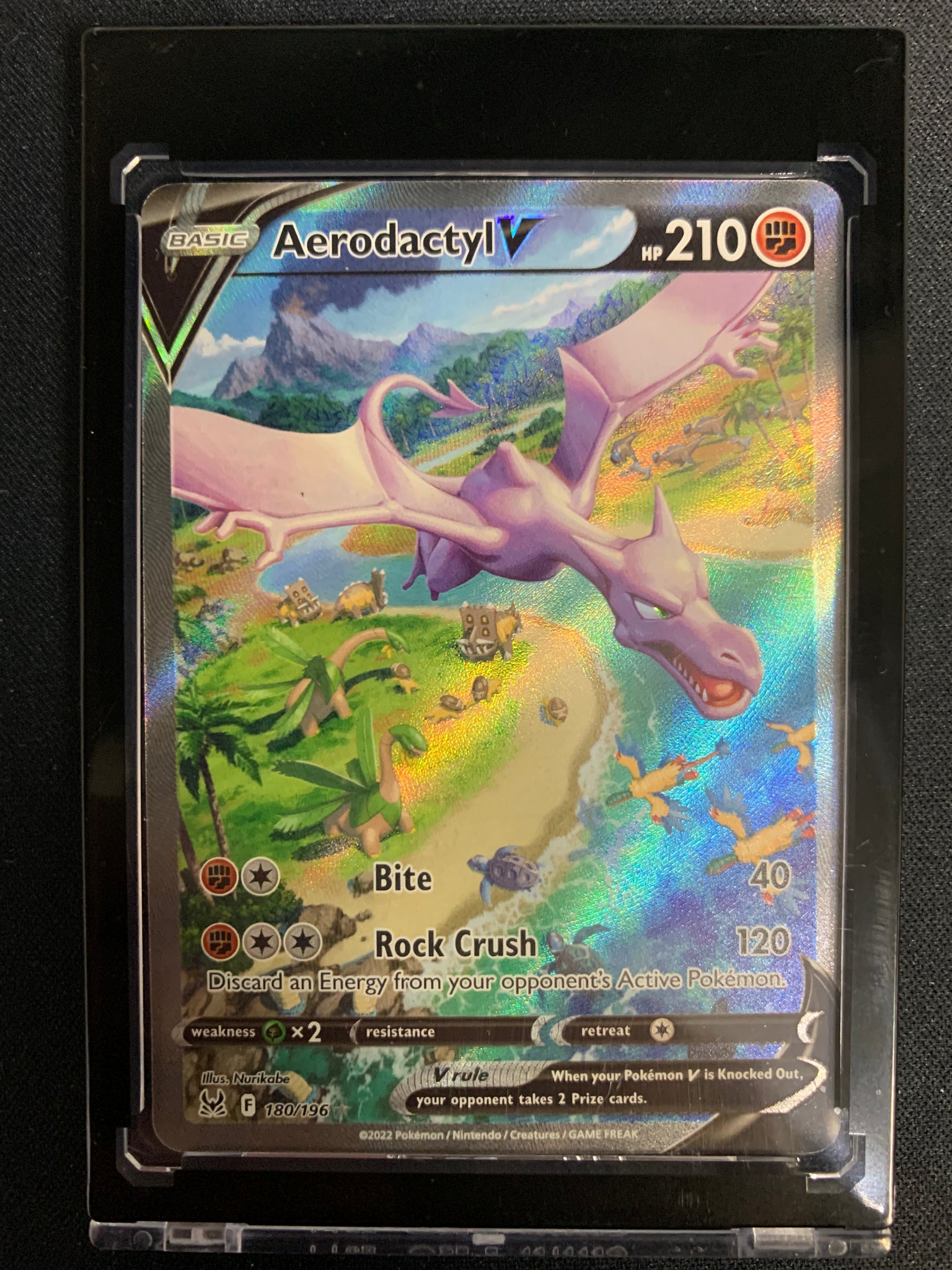 2022 POKEMON LOST ORIGIN AERODACTYL V ALTERNATE FULL ART #180/196 - PACK FRESH !