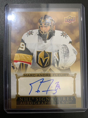 2019-20 UPPER DECK TIM HORTONS HOCKEY #S-MF VEGAS GOLDEN KNIGHTS - MARC ANDRE FLEURY NHL SIGNATURES AUTOGRAPH