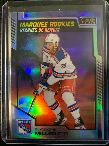 2020-21 UD O-PEE-CHEE PLATINUM HOCKEY #195 NEW YORK RANGERS - K'ANDRE MILLER MARQUEE ROOKIES SUNSET PARALLEL