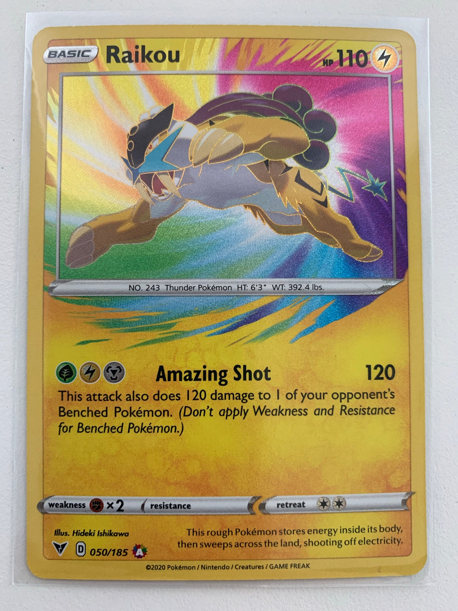 POKEMON VIVID VOLTAGE AMAZING RARE HOLO RAIKOU - 050/185 Mint Sports Cards & Collectibles POKEMON VIVID VOLTAGE AMAZING RARE HOLO RAIKOU - 050/185 Mint Sports Cards & Collectibles