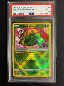 2022 POKEMON GO TCG RADIANT VENUSAUR HOLO RARE #004/078 - GRADED PSA 9 MINT