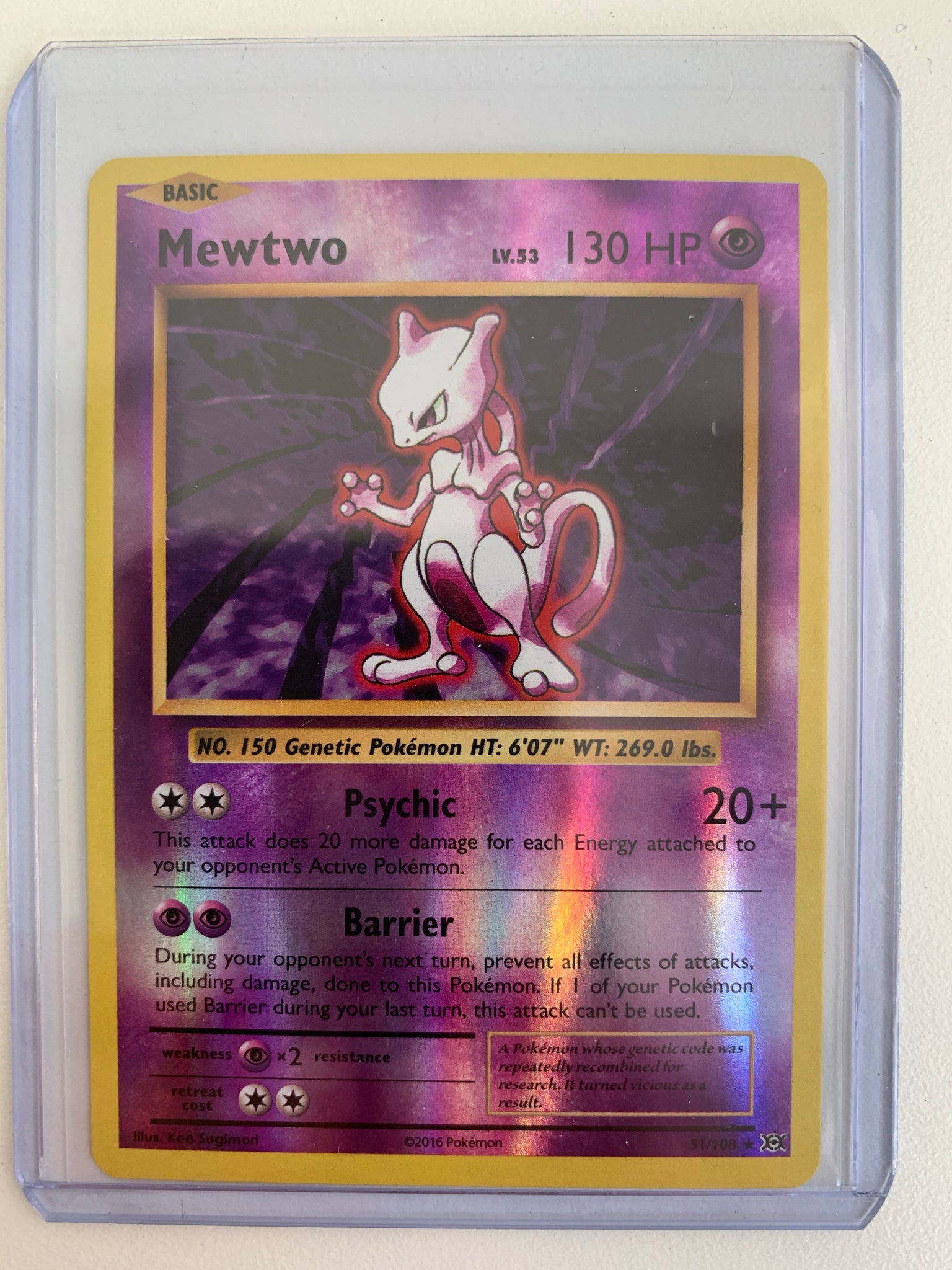 mewtwo pokemon card 51/108 What are the versions of Pokmon cards? If 1 of your Pokemon used Barrier during your last turn Is this Mewtwo Pokmon card