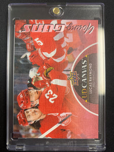 2021-22 UPPER DECK S2 HOCKEY #C226 DETROIT RED WINGS - LUCAS RAYMOND YOUNG GUNS CANVAS ROOKIE CARD