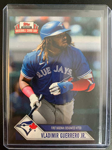 2021 TOPPS NATIONAL BASEBALL CARD DAY #29 TORONTO BLUE JAYS - VLADIMIR GUERRERO JR BASE CARD