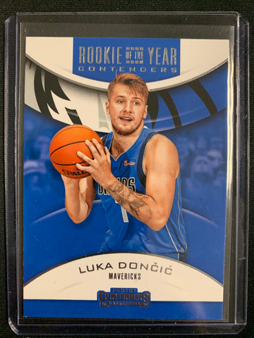 2018-19 PANINI CONTENDERS BASKETBALL #4 DALLAS MAVERICKS - LUKA DONCIC ROOKIE OF THE YEAR CONTENDERS ROOKIE CARD