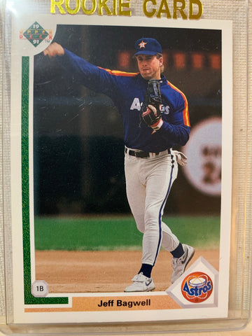 1991-92 UPPER DECK BASEBALL #755 - JEFF BAGWELL ROOKIE CARD RAW