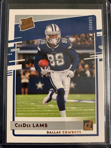 2020 PANINI DONRUSS FOOTBALL #506 DALLAS COWBOYS - CEE DEE LAMB CANVAS RATED ROOKIE CARD
