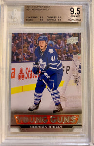 2013-14 UPPER DECK HOCKEY #218 TORONTO MAPLE LEAFS - MORGAN RIELLY ROOKIE CARD GRADED BGS 9.5 GEM MINT