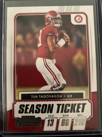 2021 PANINI CONTENDERS FOOTBALL #25 MIAMI DOLPHINS - TUA TAGOVAILOA SEASON TICKET CARD