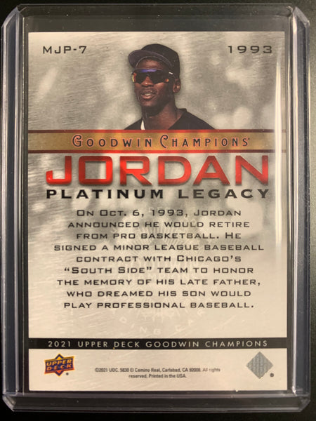 2021 UPPER DECK GOODWIN CHAMPIONS - MICHAEL JORDAN PLATINUM LEGACY 1993-1994 SP #MJP-7