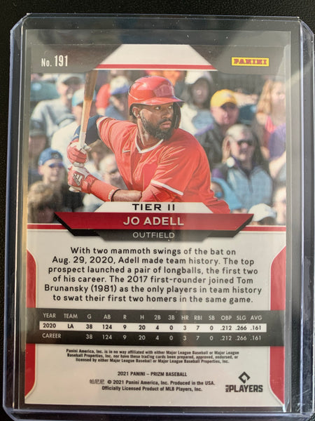 2021 PANINI PRIZM BASEBALL #191 LOS ANGELES ANGELS - JO ADELL PRIZM ROOKIE CARD
