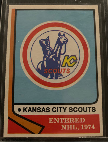 1974-75 O-PEE-CHEE HOCKEY #169 - KANSAS CITY SCOUTS CARD RAW