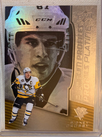 2017-18 TIM HORTONS HOCKEY #PP-12 PITTSBURGH PENGUINS - PLATINUM PROFILES SIDNEY CROSBY CARD RAW