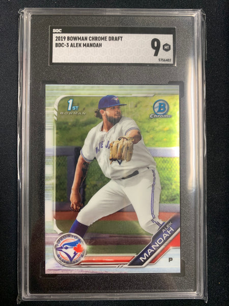 2019 BOWMAN DRAFT CHROME BASEBALL #BDC-3 TORONTO BLUE JAYS - ALEK MANOAH BOWMAN CHROME 1ST ROOKIE CARD GRADED SGC 9 MINT