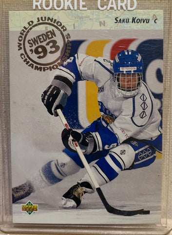 1992-93 UPPER DECK HOCKEY #617 - SAKU KOIVU ROOKIE CARD RAW