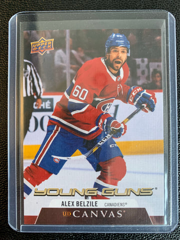 2020-21 UPPER DECK HOCKEY #C237 MONTREAL CANADIENS - ALEX BELZILE YOUNG GUNS CANVAS ROOKIE CARD