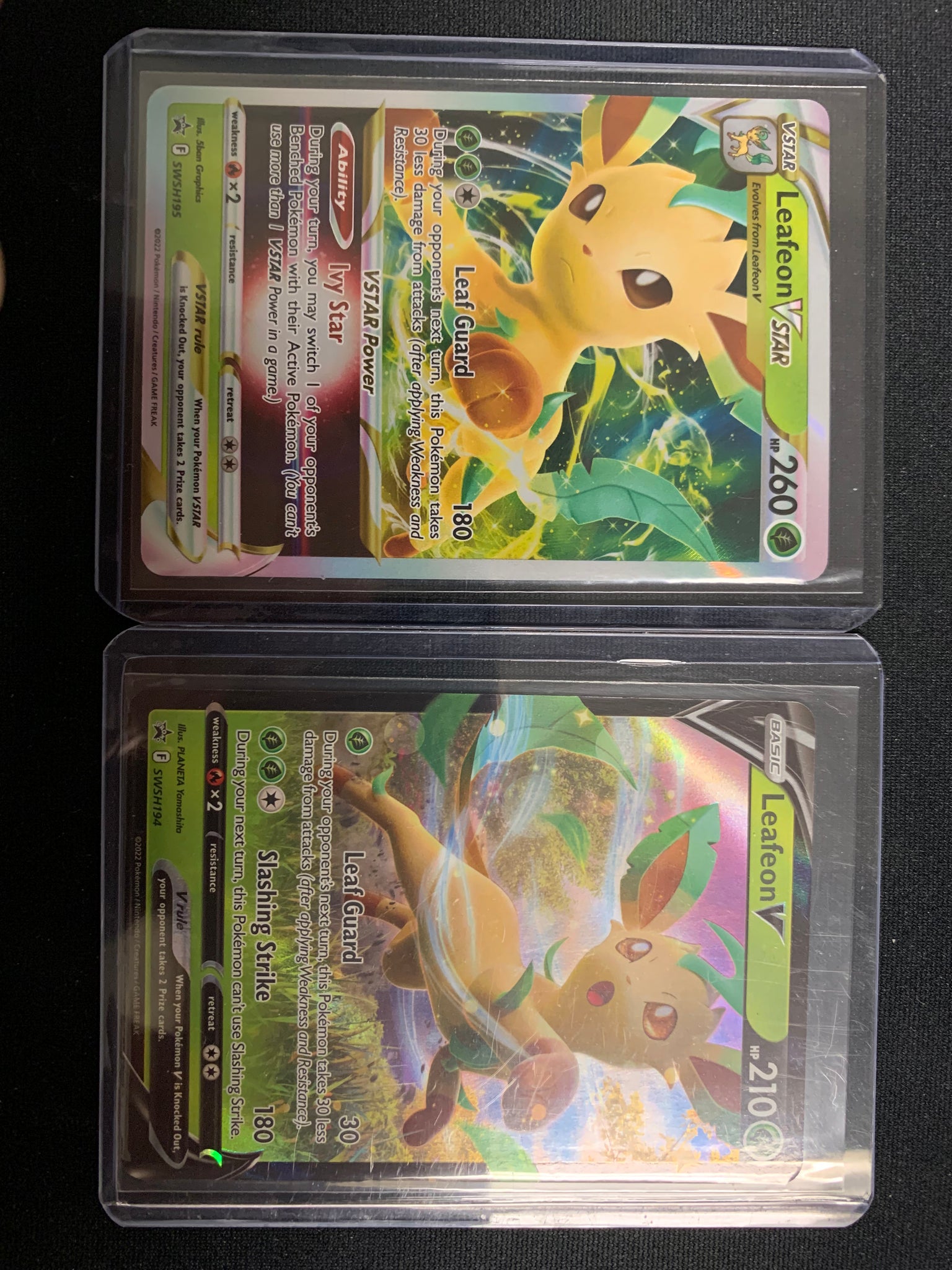 2022 POKEMON SWSH BLACK STAR PROMO SET OF 2 - LEAFEON VSTAR , LEAFEON V