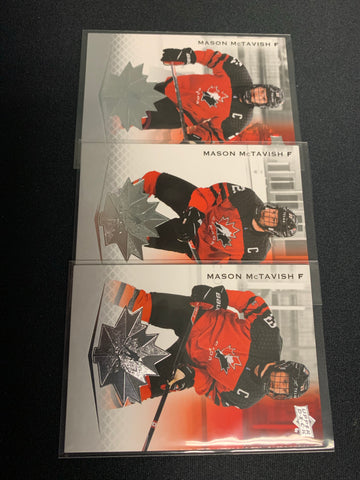 2021 UPPER DECK TEAM CANADA JUNIORS HOCKEY LOT - MASON MCTAVISH 3 CARD LOT #36 , #42 & #71