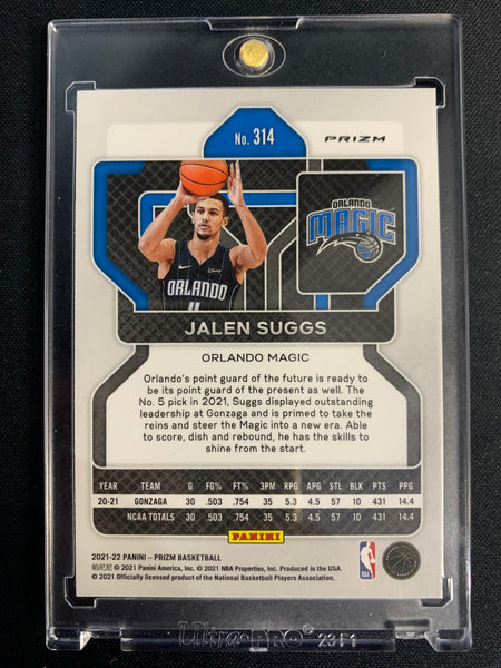 2021-22 PANINI PRIZM BASKETBALL #314 ORLANDO MAGIC - JALEN SUGGS GREEN PRIZM ROOKIE CARD