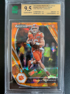 2021 PANINI PRIZM DRAFT PICKS FOOTBALL #106 JACKSONVILLE JAGUARS - TREVOR LAWRENCE ORANGE CRACKED ICE ROOKIE CARD GRADED MNT 9.5 GEM MINT
