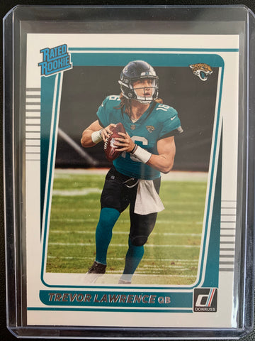 2021 PANINI DONRUSS FOOTBALL #251 JACKSONVILLE JAGUARS - TREVOR LAWRENCE BASE RATED ROOKIE CARD