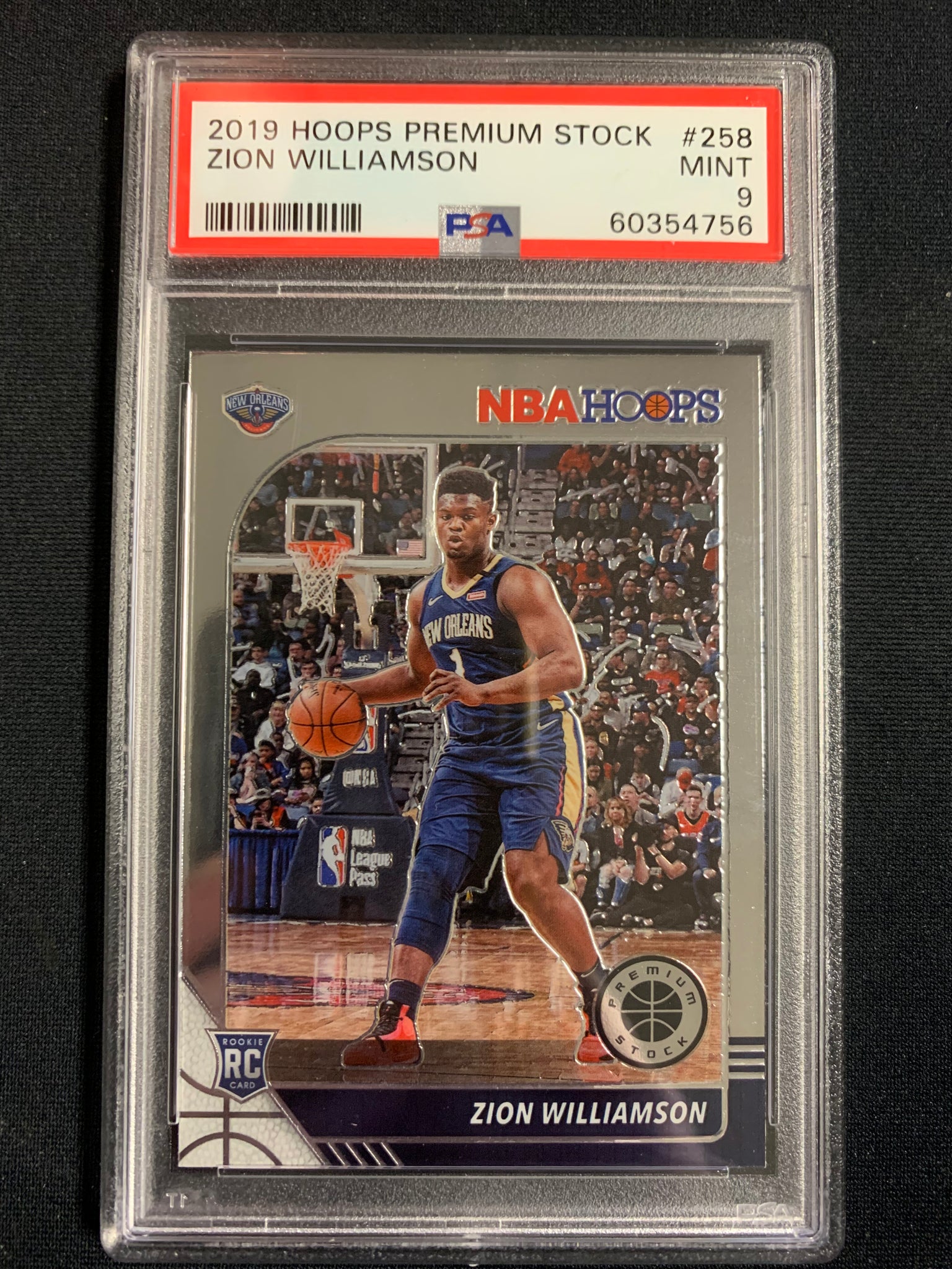 2019 PANINI NBA HOOPS PREMIUM STOCK #258 NEW ORLEANS PELICANS - ZION WILLIAMSON ROOKIE CARD GRADED PSA 9 MINT