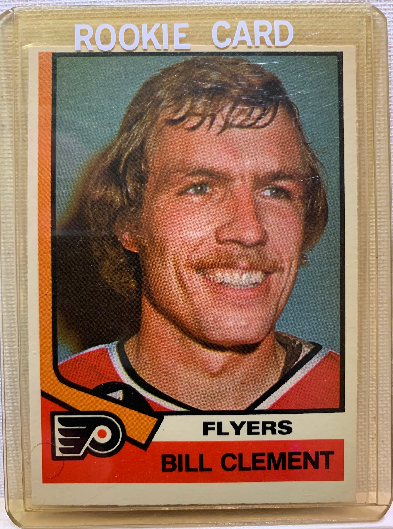 1974-75 O-PEE-CHEE HOCKEY #357 PHILADELPHIA FLYERS - BILL CLEMENT ROOKIE CARD RAW