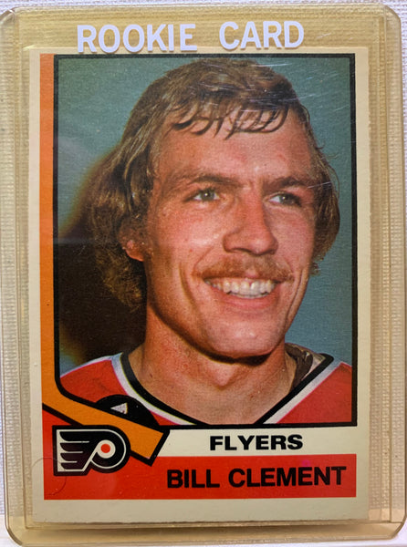 1974-75 O-PEE-CHEE HOCKEY #357 PHILADELPHIA FLYERS - BILL CLEMENT ROOKIE CARD RAW