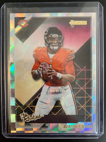 2021 PANINI DONRUSS FOOTBALL #TR-JFI CHICAGO BEARS - JUSTIN FIELDS "THE ROOKIES" ROOKIE CARD