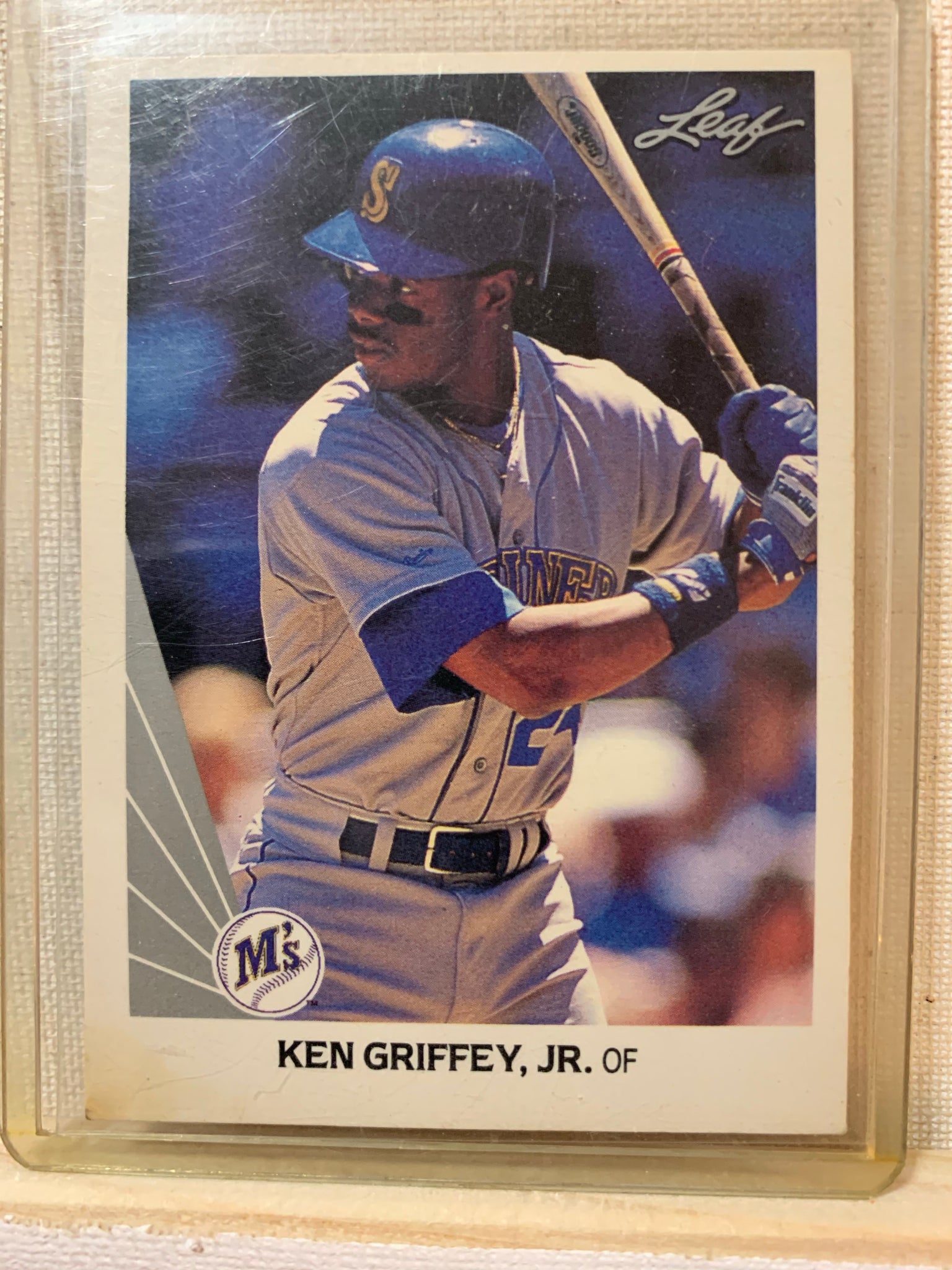 1990-91 LEAF BASEBALL #245 - KEN GRIFFEY JR CARD RAW