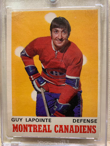 1970-71 O-PEE-CHEE HOCKEY #177 MPONTREAL CANADIENS - GUY LAPOINTE ROOKIE CARD RAW