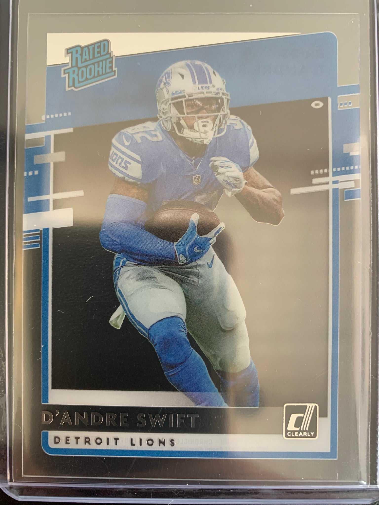 2020 PANINI CHRONICLES DONRUSS FOOTBALL #RR-DS DETROIT LIONS - D'ANDRE SWIFT CLEARLY DONRUSS RATED ROOKIE CARD