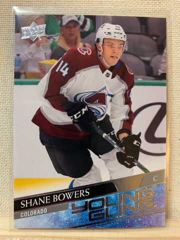 2020-21 UPPER DECK HOCKEY #240 COLORADO AVALANCHE - SHANE BOWERS YOUNG GUNS ROOKIE CARD RAW