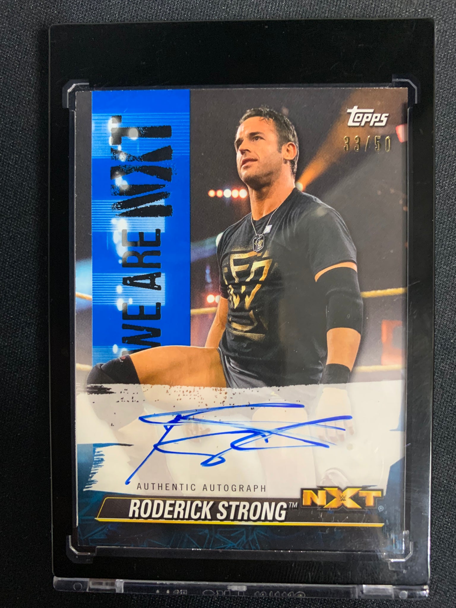 2021 TOPPS WWE NXT WRESTLING #A-RS - RODERICK STRONG AUTHENTIC ON CARD AUTOGRAPH NUMBERED 33/50