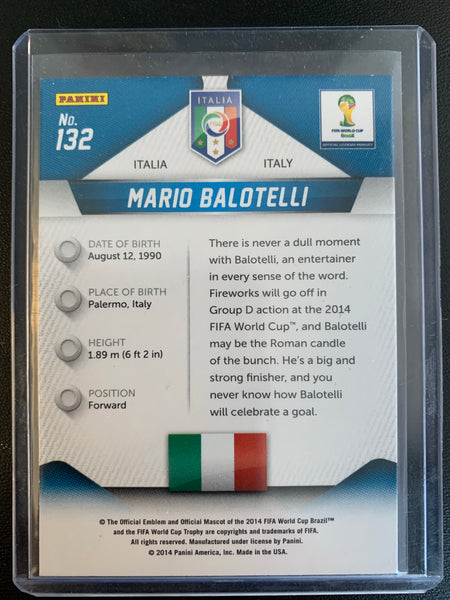 2014 PANINI PRIZM FIFA WORLD CUP SOCCER #132 - ITALIA - MARIO BALOTELLI PRIZM