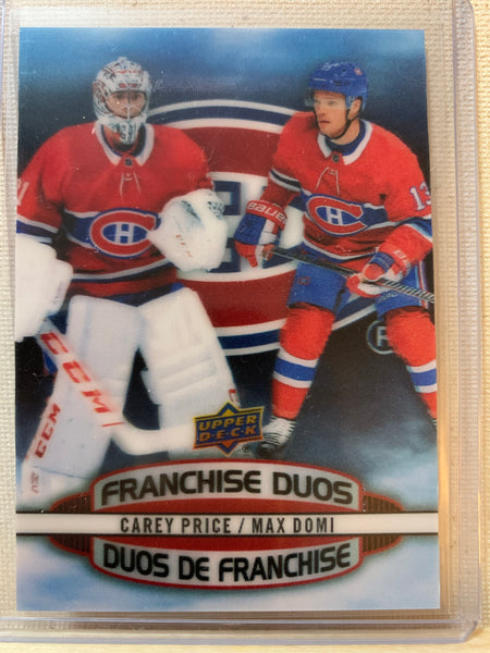 2019-20 TIM HORTONS HOCKEY #D-3 MONTREAL CANADIENS -  FRANCHISE DUOS PRICE/DOMI CARD RAW