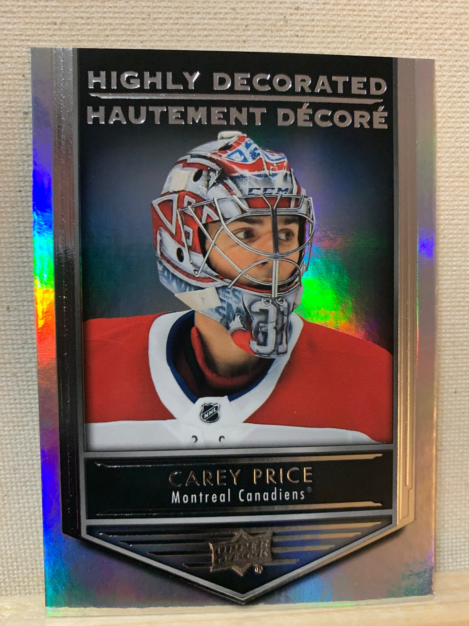 2019-20 TIM HORTONS HOCKEY #HD-3 MONTREAL CANADIENS - HIGHLY DECORATED CAREY PRICE CARD RAW